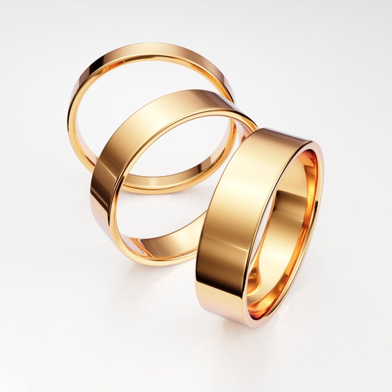 Flat Gold Spacer Band 14K Yellow Gold / 6 / 3mm