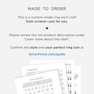 Floral Sterling Silver Ring Band: Black Cherry Blossom Flowers Ring with Free Personalization image 2
