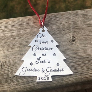 Christmas Tree Decoration, Personalised Tree Ornament, Baby's First Christmas, Personalised Bauble, Grandparent Decoration image 1