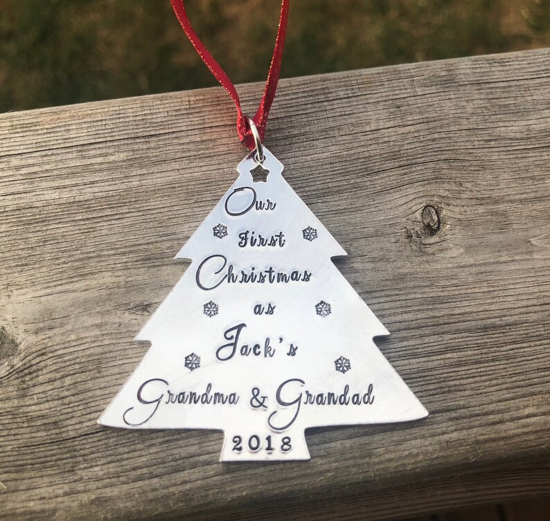 Christmas Tree Decoration, Personalised Tree Ornament, Baby's First Christmas, Personalised Bauble, Grandparent Decoration image 1