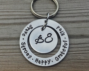 Personalised keyring, inspirational gift, motivational gift, 'Be ..' , Valentines gift, Mother's Day gift, gift for friend,