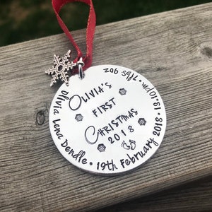 Baby's First Christmas Decoration, Baby's 1st Christmas, First Christmas, Personalised Tree Ornament, First Christmas Gift image 5