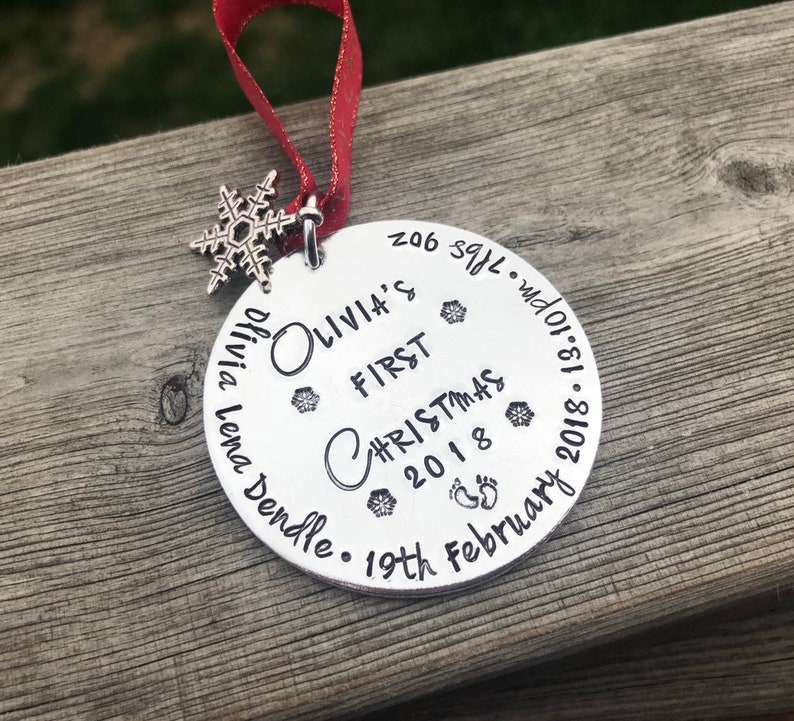 Baby's First Christmas Decoration, Baby's 1st Christmas, First Christmas, Personalised Tree Ornament, First Christmas Gift image 5