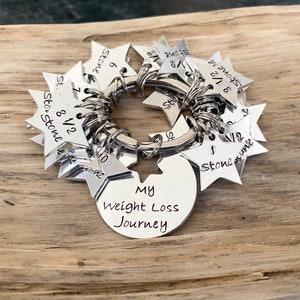 Hand stamped weight loss journey keyring, weight loss keyring, motivational keyring, diet keyring, inspirational keyring, new year gift image 5