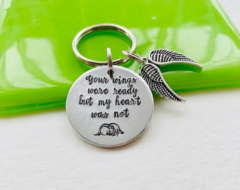 Hand Stamped Keyring, Memorial Keyring, Memorial Gift, Angel Baby Keyring, Infant Loss, Angel Baby Keepsake