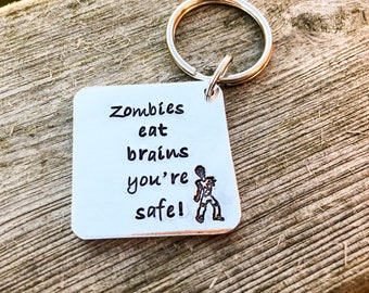 Zombie Apocalypse Keyring, The Walking dead gift, valentines gift, zombie keyring