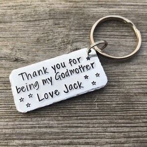 Godfather Gift, Godmother Gift, Personalised Godmother Keyring, Personalised Godfather Keyring, Godparent Gift image 5