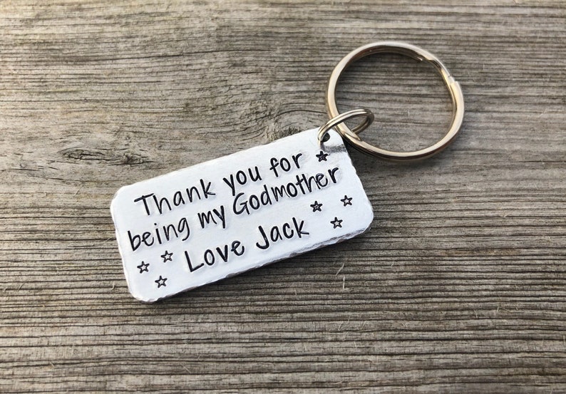 Godfather Gift, Godmother Gift, Personalised Godmother Keyring, Personalised Godfather Keyring, Godparent Gift image 5