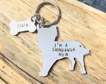 Chihuahua Mom, Chihuahua Keyring, Dog Mum Gift, Mother's Day Gift, Dog Mom Gift, Chihuahua Owner Gift