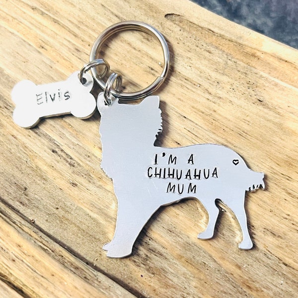 Chihuahua Mom, Chihuahua Keyring, Dog Mum Gift, Mother’s Day Gift, Dog Mom Gift, Chihuahua Owner Gift