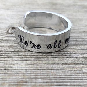 Adjustable cuff ring, Alice in wonderland, we're all mad here, Alice in wonderland ring, Alice jewellery, mad hatter ring