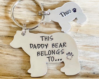 Daddy Bear Keyring, This Daddy Belongs To, Bear Keyring, Gift For Dad, Daddy Keyring, Father’s Day Gift