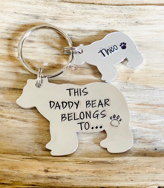 Daddy Bear Keyring This Daddy Belongs To Bear Keyring Gift for