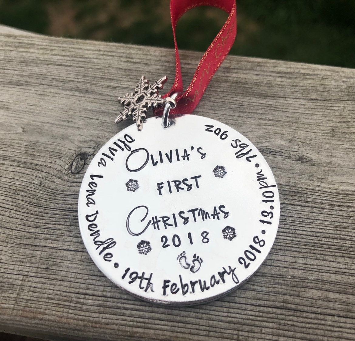 Baby's First Christmas Decoration, Baby's 1st Christmas, First Christmas, Personalised Tree Ornament