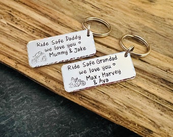 Motorbike Keyring, Ride Safe, Grandad Gift, Daddy Gift, Dad Keyring, Father’s Day gift, Uncle gift, Brother gift, Motorcycle Keyring