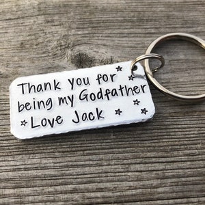 Godfather Gift, Godmother Gift, Personalised Godmother Keyring, Personalised Godfather Keyring, Godparent Gift image 4