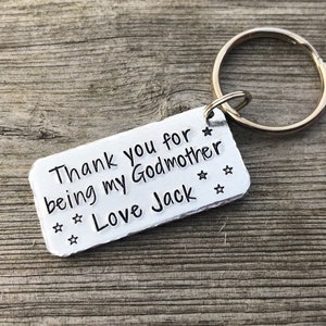 Godfather Gift, Godmother Gift, Personalised Godmother Keyring, Personalised Godfather Keyring, Godparent Gift image 6