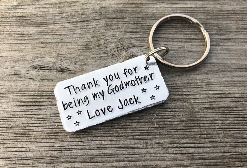 Godfather Gift, Godmother Gift, Personalised Godmother Keyring, Personalised Godfather Keyring, Godparent Gift image 6