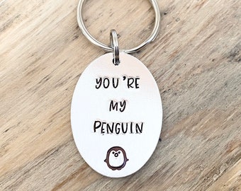 Penguin Keyring, Penguin Gift, You're My Penguin Keyring, Valentines Gift, Gift For Him, Gift For Her, Penguin Gift