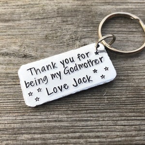 Godfather Gift, Godmother Gift, Personalised Godmother Keyring, Personalised Godfather Keyring, Godparent Gift image 7