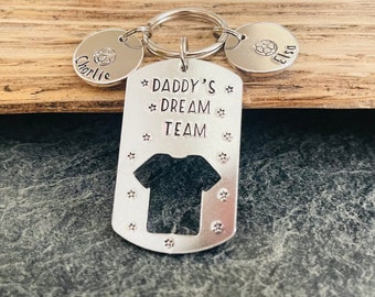 Daddy’s Dream Team, Football Gift, Daddy Keyring, Grandad Keyring, Father’s Day Gift, Football Keyring