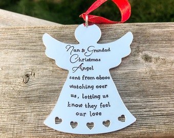 Hand Stamped Angel Decoration, Christmas Angel, Memorial Decoration, In Memory Of Decoration, Angel Christmas Decoration