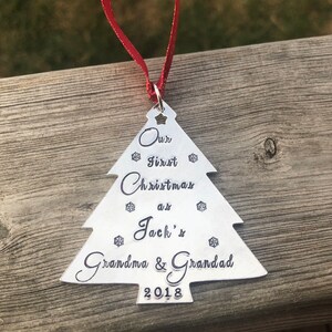 Christmas Tree Decoration, Personalised Tree Ornament, Baby's First Christmas, Personalised Bauble, Grandparent Decoration image 2