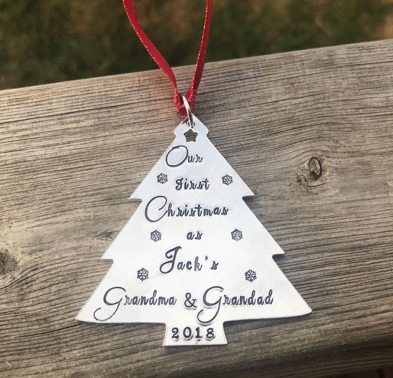 Christmas Tree Decoration, Personalised Tree Ornament, Baby's First Christmas, Personalised Bauble, Grandparent Decoration image 2