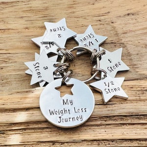 Hand stamped weight loss journey keyring, weight loss keyring, motivational keyring, diet keyring, inspirational keyring, new year gift image 3