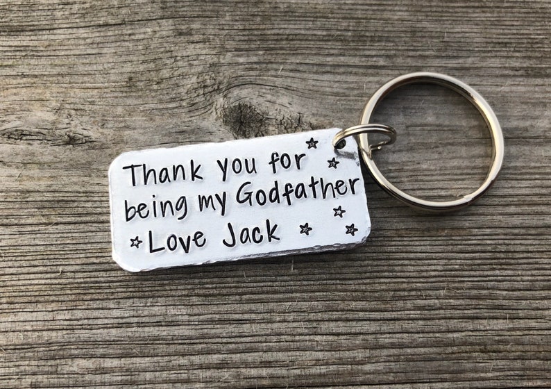 Godfather Gift, Godmother Gift, Personalised Godmother Keyring, Personalised Godfather Keyring, Godparent Gift image 3