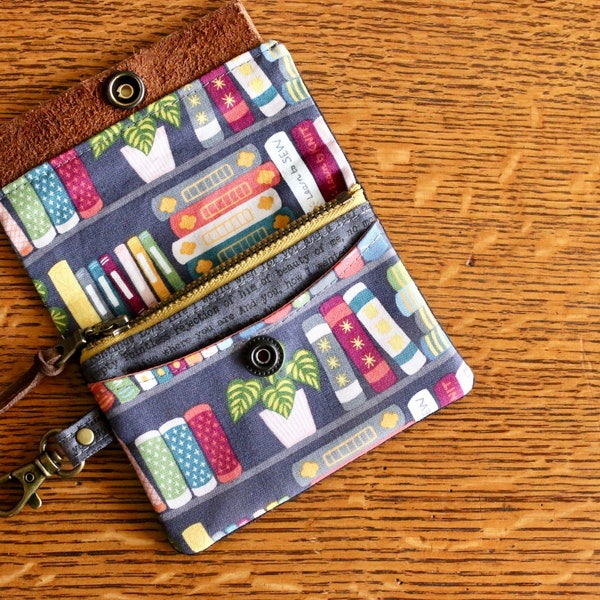 Cartera minimalista para amantes de los libros