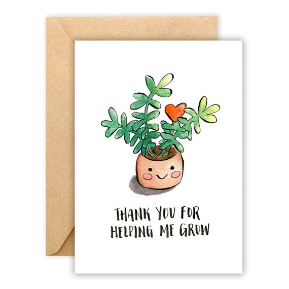 Thank You Plant Card Plant Card Thank You Card Plant Etsy