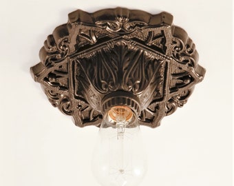 Beautiful Hand-Cast Reproduction Light Fixture 'Parasol' by Character Projects, made in Los Angeles