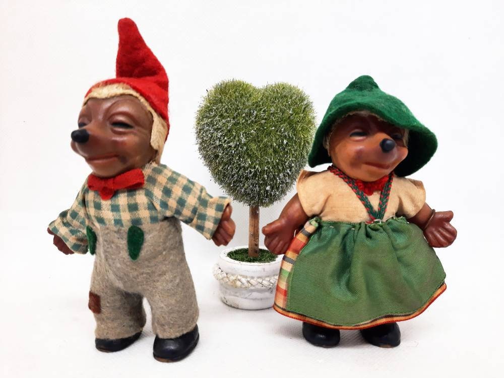 Vintage 1950's German Hedgehogs Dolls Etsy
