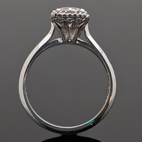 Vintage Champagne Platinum Diamond Ring - image 4