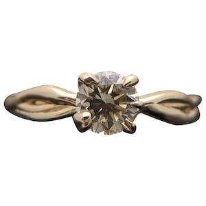 14 Karat Yellow Gold Champagne Diamond Ring