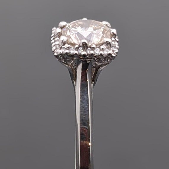 Vintage Champagne Platinum Diamond Ring - image 3