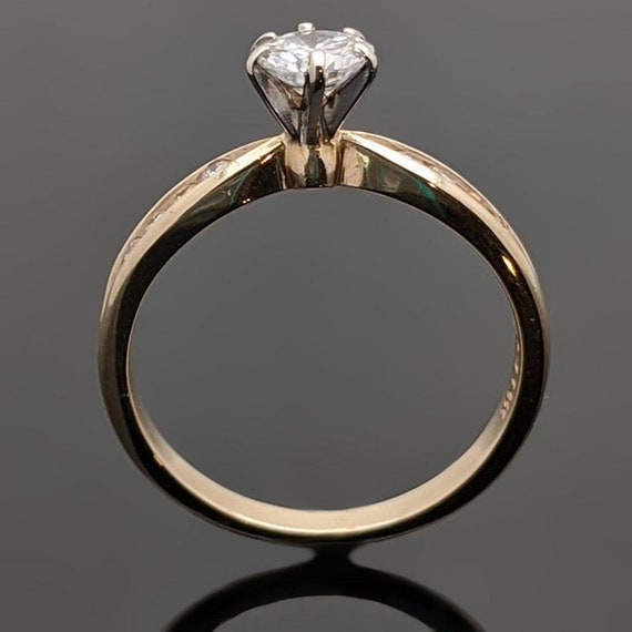 Vintage 14 Karat Yellow Gold Diamonds Ring - image 4