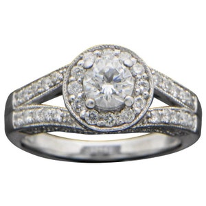 Vintage 14 Karat White Gold Diamond Ring