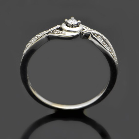 Vintage 14kt white gold ring with Diamonds - image 3