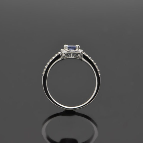 Contemporary 14 Karat White Gold Blue Sapphire an… - image 5