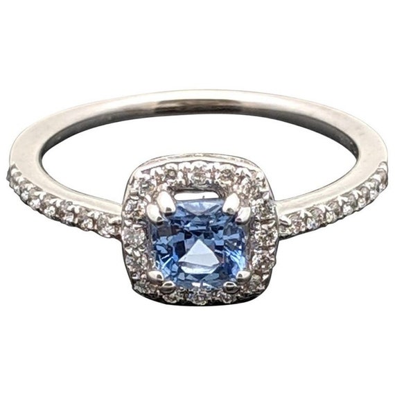 Contemporary 14 Karat White Gold Blue Sapphire an… - image 1