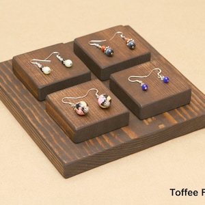 Wooden Jewelry Display Riser For Ring Earring Bracelet / R006