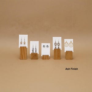 Wooden Earring Card Holder Display: Set of 5 Handmade Risers ER003
