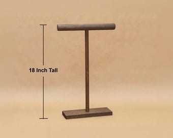 18 Inch Tall Collapsible Wood T-Bar Bracelet & Necklace Display, Trade Show Organizer TB018