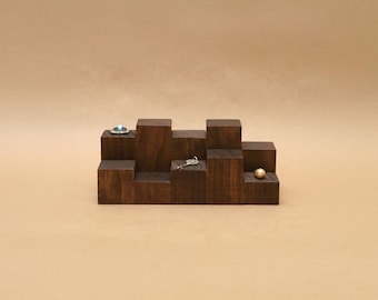 Solid Wood Jewelry Display Riser Set Ring, Cufflink, & Figurine Display R010