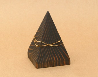Handmade Wood Pyramid Bracelet Display: Bangle Holder Stand BR015