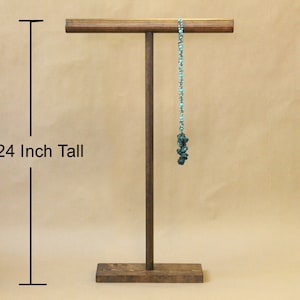 24 Inch Collapsible Solid Wood T-Bar Bracelet Necklace Display / Scarf Stand / Large T Bar Jewelry Organizer / Trade Show Display / TB024