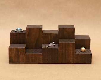 Solid Wood Jewelry Display Riser Set Ring, Cufflink, & Figurine Display R010