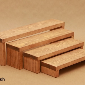 4-Tier Solid Wood Nesting Shelf Riser / Display Shelf / Store Display / Trade Show Display/ Product Riser / R012 imagem 3